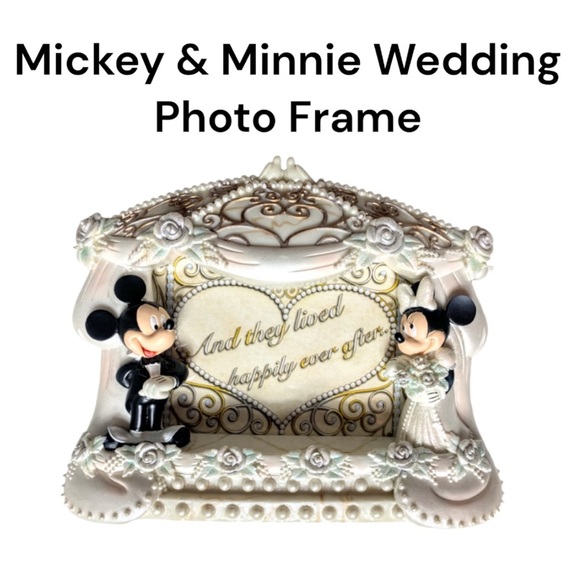 Disney Mickey & Minnie Wedding Photo Frame In Original Box/Packaging - Picture 1 of 16